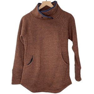 Prana Brown Tunic Fleece Sweatshirt, XS